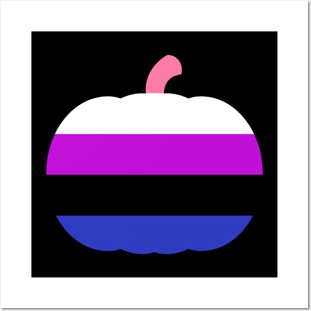 Halloween Pumpkin LGBT Flag Genderfluid Wall Art by aaallsmiles